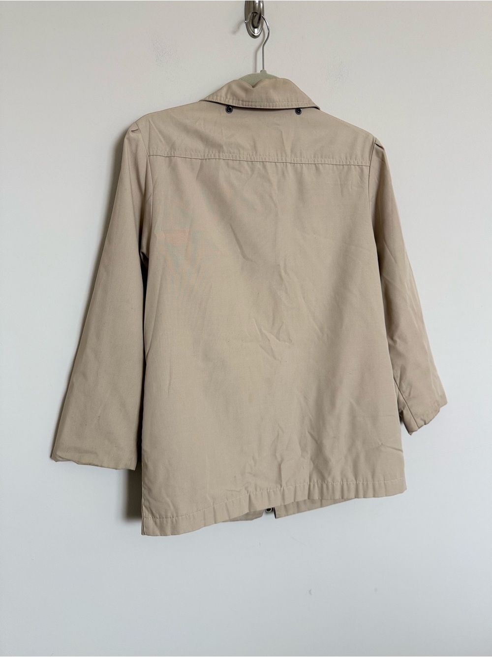London Fog Beige Zip Utility Jacket Petite 2 Classic Lightweight Coat - Picture 5 of 10